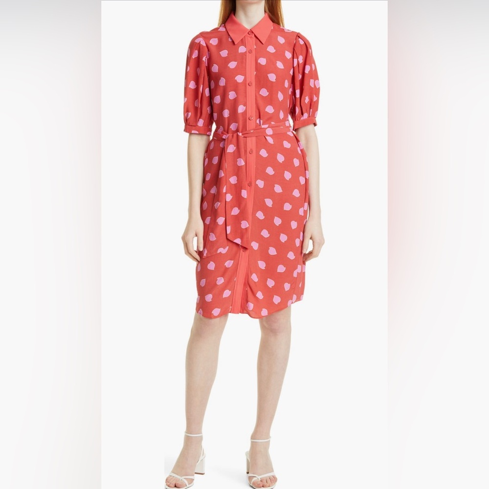 DVF - Diane VonFurstenburg Amanda Petal Print Shirt Dress, Size 0